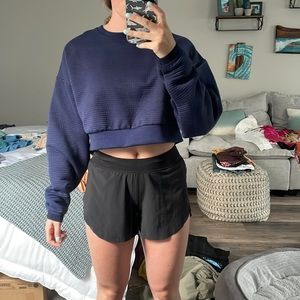 Nike waffle knit cropped sweatshirt